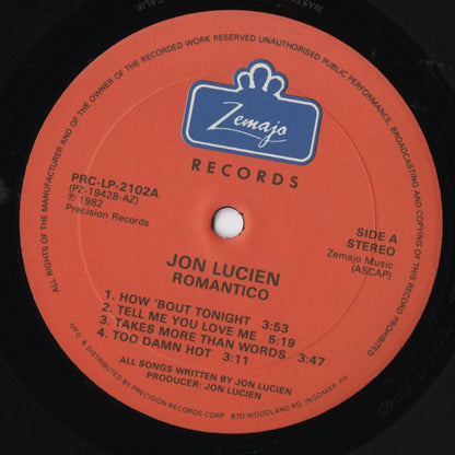 Jon Lucien – Romantico (PZ 1842-1) LP 1980 US Zemajo | 中古LP