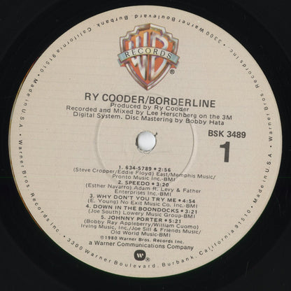 Ry Cooder - Borderline (BSK 3489) 1980 US Warner Bros｜中古LP