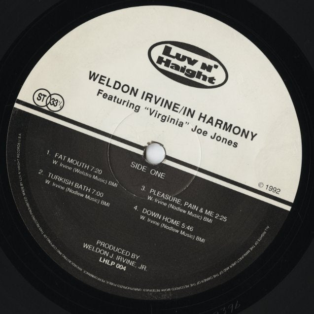 Weldon Irvine / ウェルドン・アーヴィン / In Harmony (LHLP 004) 1992 US Reissue
