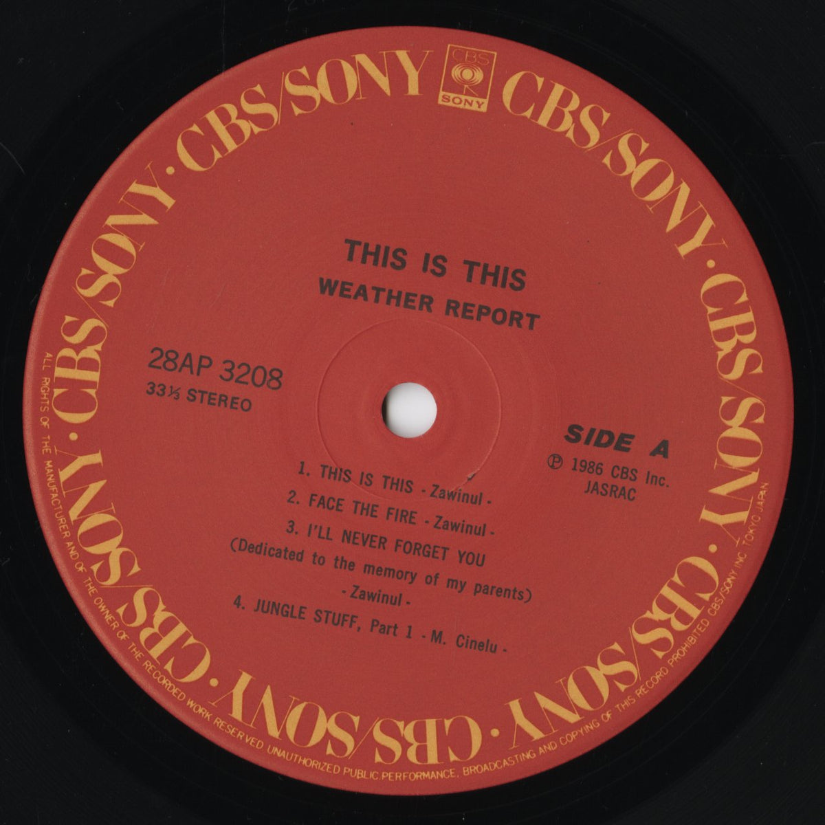 Weather Report / ウェザー・リポート / This Is This (28AP 3208)