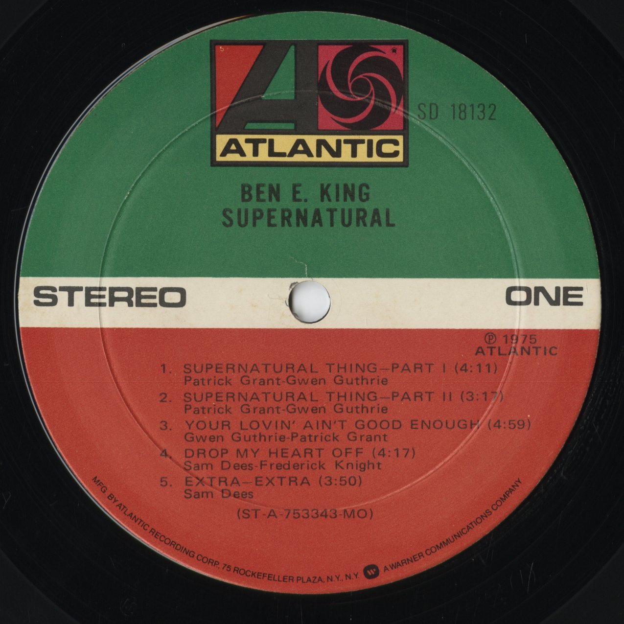 Ben E. King - Supernatural (SD18132) 1975 US Atlantic｜中古LP