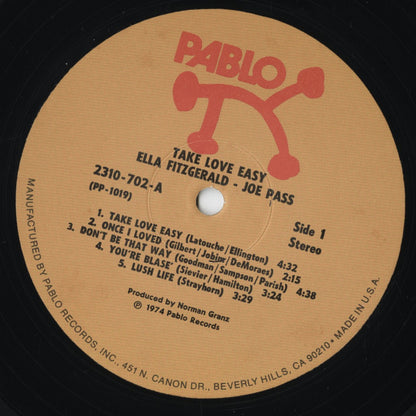 Ella Fitzgerald & Joe Pass - Take Love Easy (2310 702) LP 1977 US Pablo｜中古LP