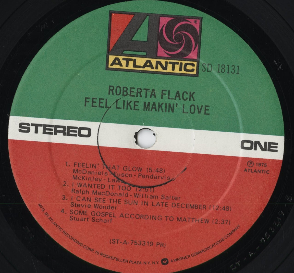 Roberta Flack – Feel Like Makin' Love (SD 18131) 1975 US Atlantic｜中古LP