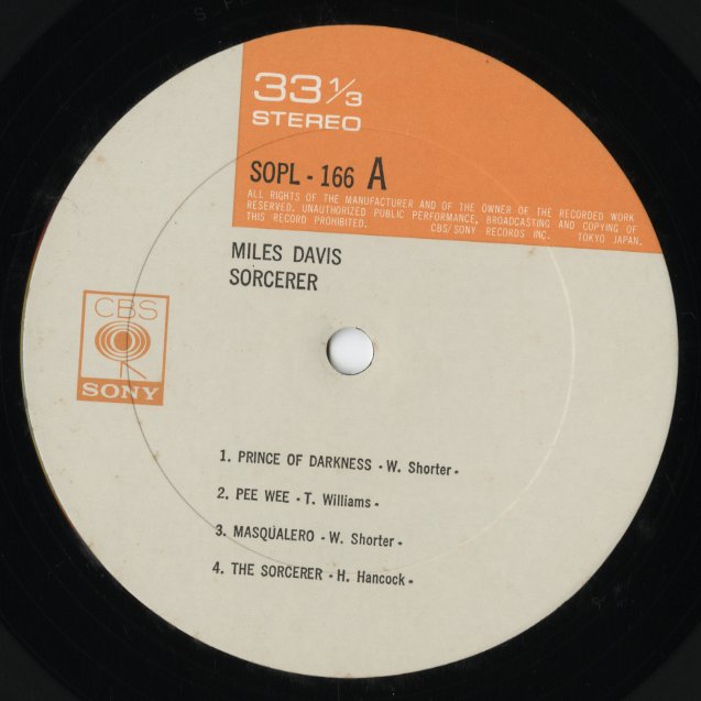 Miles Davis - Sorcerer (SOPL 166) LP 1973 JPN CBS/Sony｜中古LP