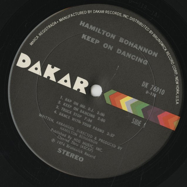 Hamilton Bohannon / ハミルトン・ボハノン / Keep On Dancin' (DK 76910)