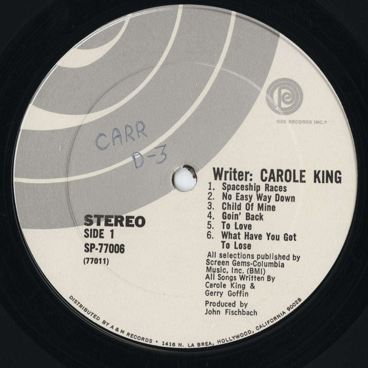 Carole King - Writer : Carole King (SP-77006) 1970 US Ode｜中古LP