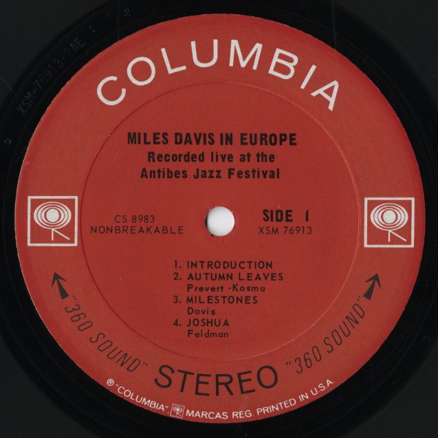 Miles Davis – In Europe (CS 8983) 1964 US Columbia | 中古LP