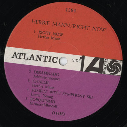 Herbie Mann - Right Now (1384) 1962 US Atlantic -MONO｜中古LP