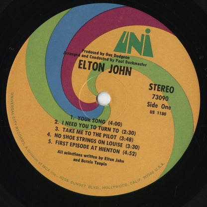 Elton John - Elton John (73090) 1970 US UNI｜中古LP