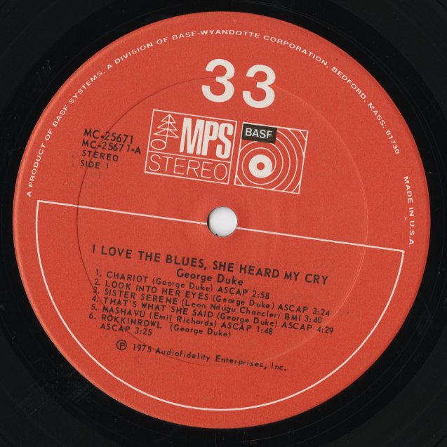 George Duke / ジョージ・デューク / I Love The Blues, She Heard My Cry (MC25671)