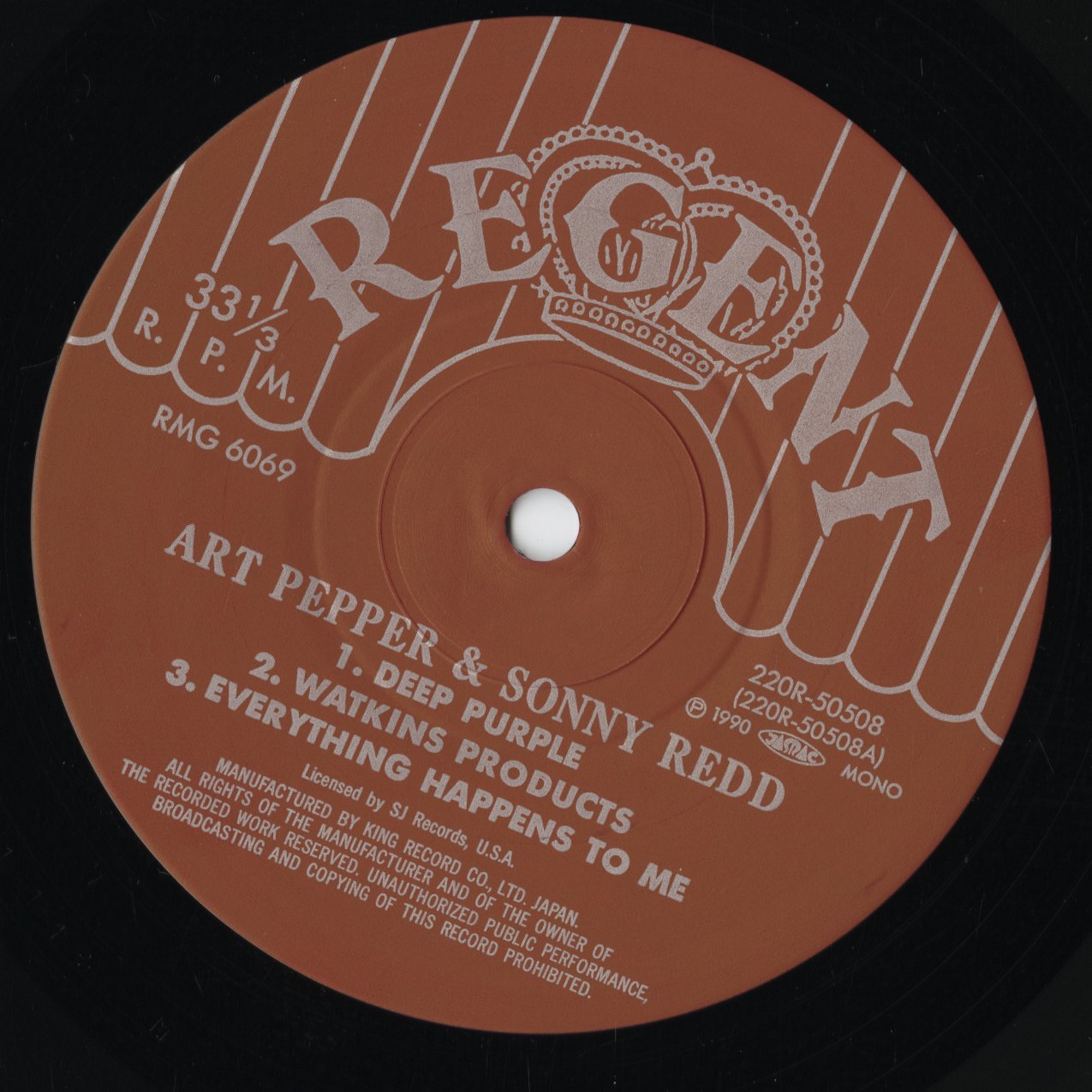 Art Pepper & Sonny Redd - Art Pepper & Sonny Redd (220R 50508) LP 1990 JPN Regent / King Record｜中古LP
