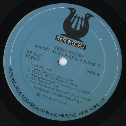 Cedar Walton - A Night At Boomers, Vol.2 (MR 5022) LP 1974 US Muse｜中古LP