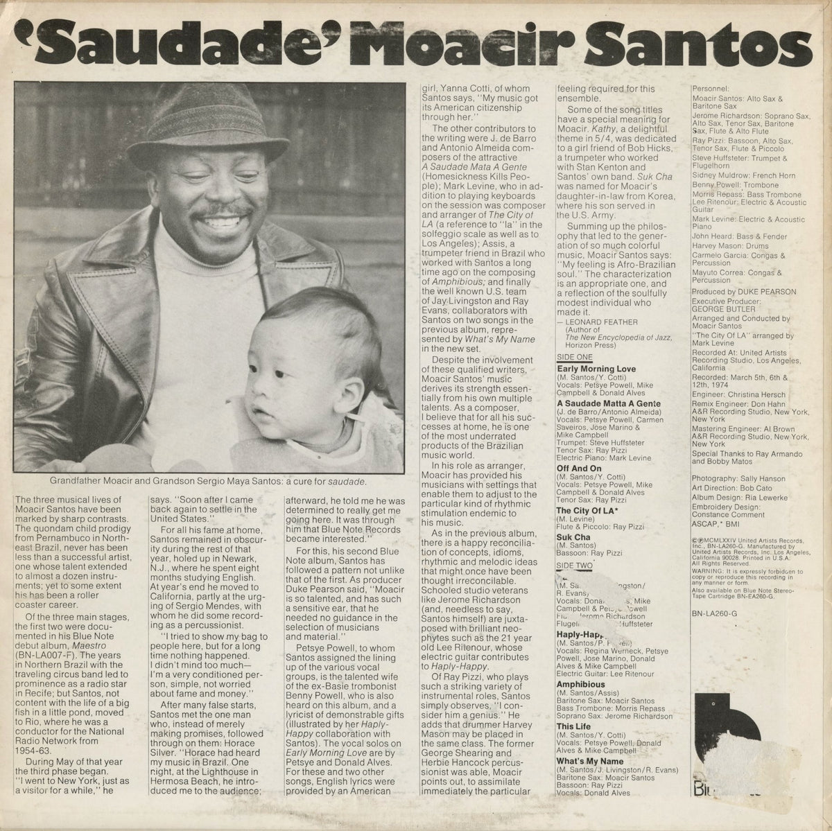 Moacir Santos - Saudade (BN LA260 G) 1974 US Blue Note｜中古LP
