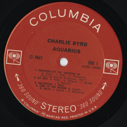 Charlie Byrd - Aquarius (CS 9841) 1969 US Columbia｜中古LP