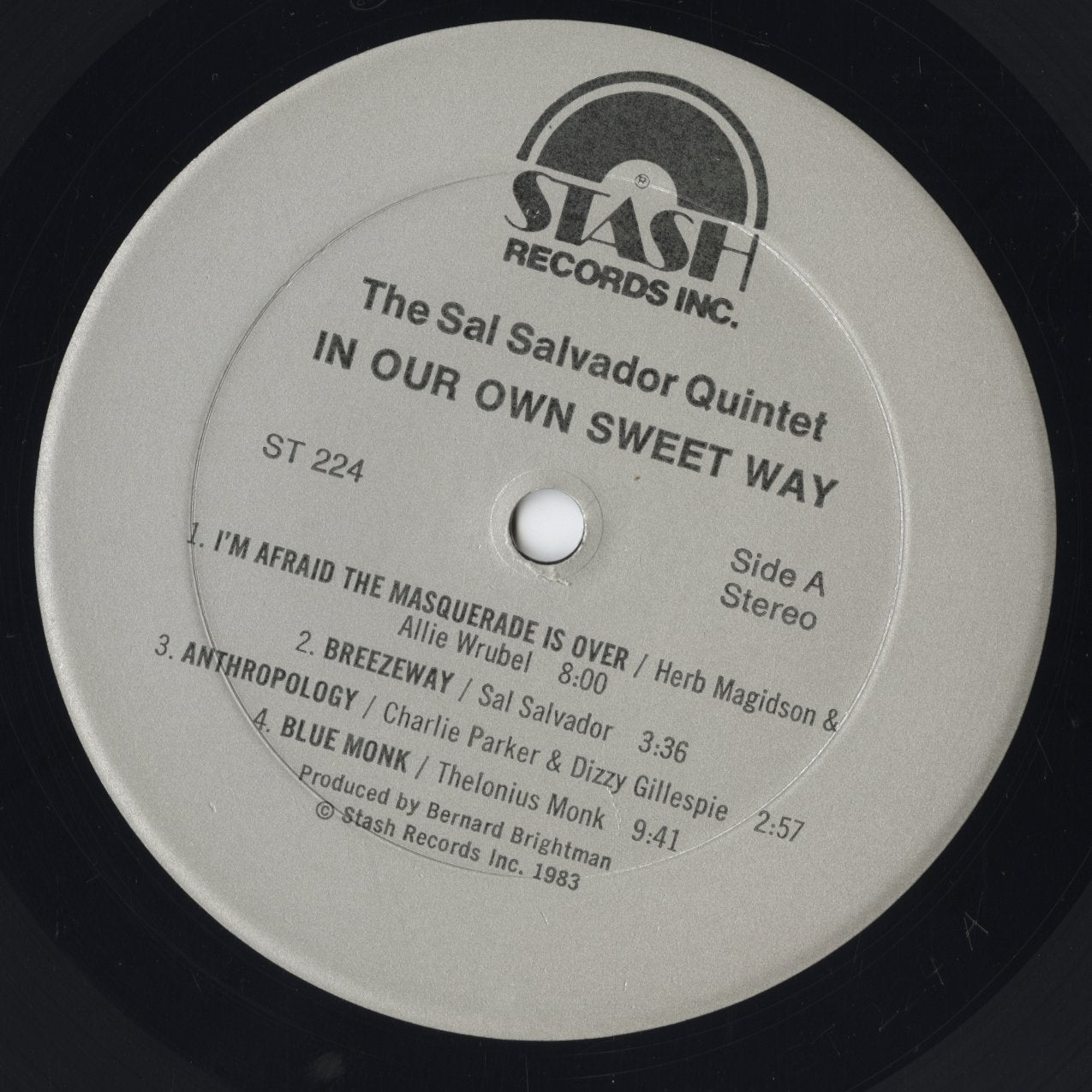 Sal Salvador - In Our Own Sweet Way (ST-224) 1983 US Stash｜中古LP