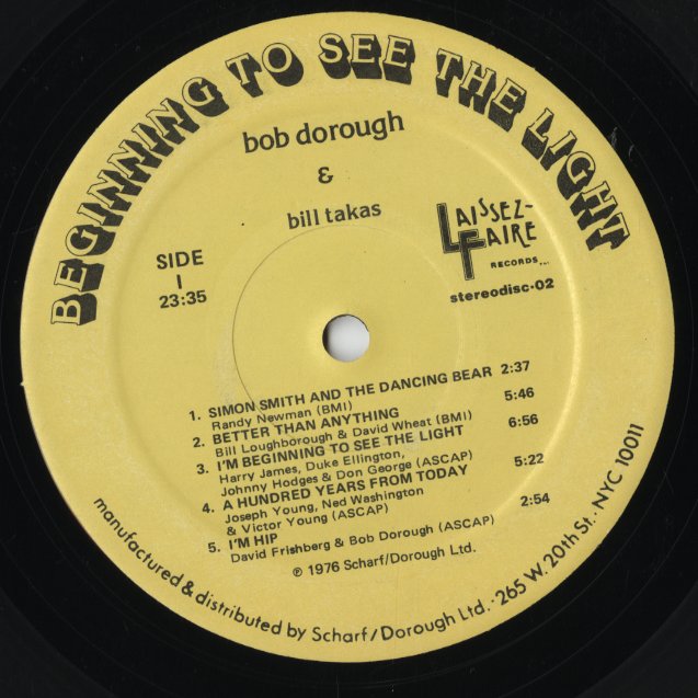 Bob Dorough - Beginning To See The Light (SD 02) LP 1976 US Laissez-Faire Records｜中古LP