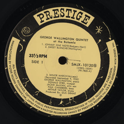 George Wallington Quintet – At The Bohemia (SMJX-10120(M)) LP 1970 JPN Prestige | 中古LP