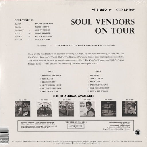 The Soul Vendors - On Tour (CLDLP-7019) 2026 US Studio One｜新品LP