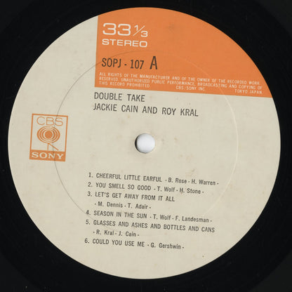 Jackie And Roy - Double Take (SOPJ 107) LP 1974 JPN CBS/Sony｜中古LP