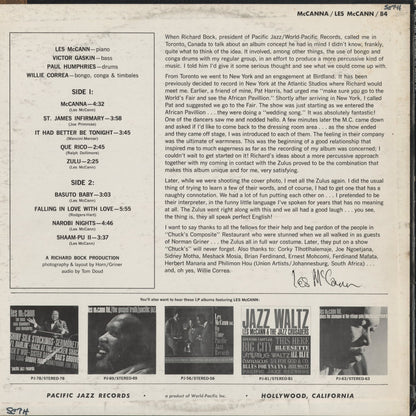 Les McCann - McCanna (PJ-84) 1964 US Pacific Jazz｜中古LP