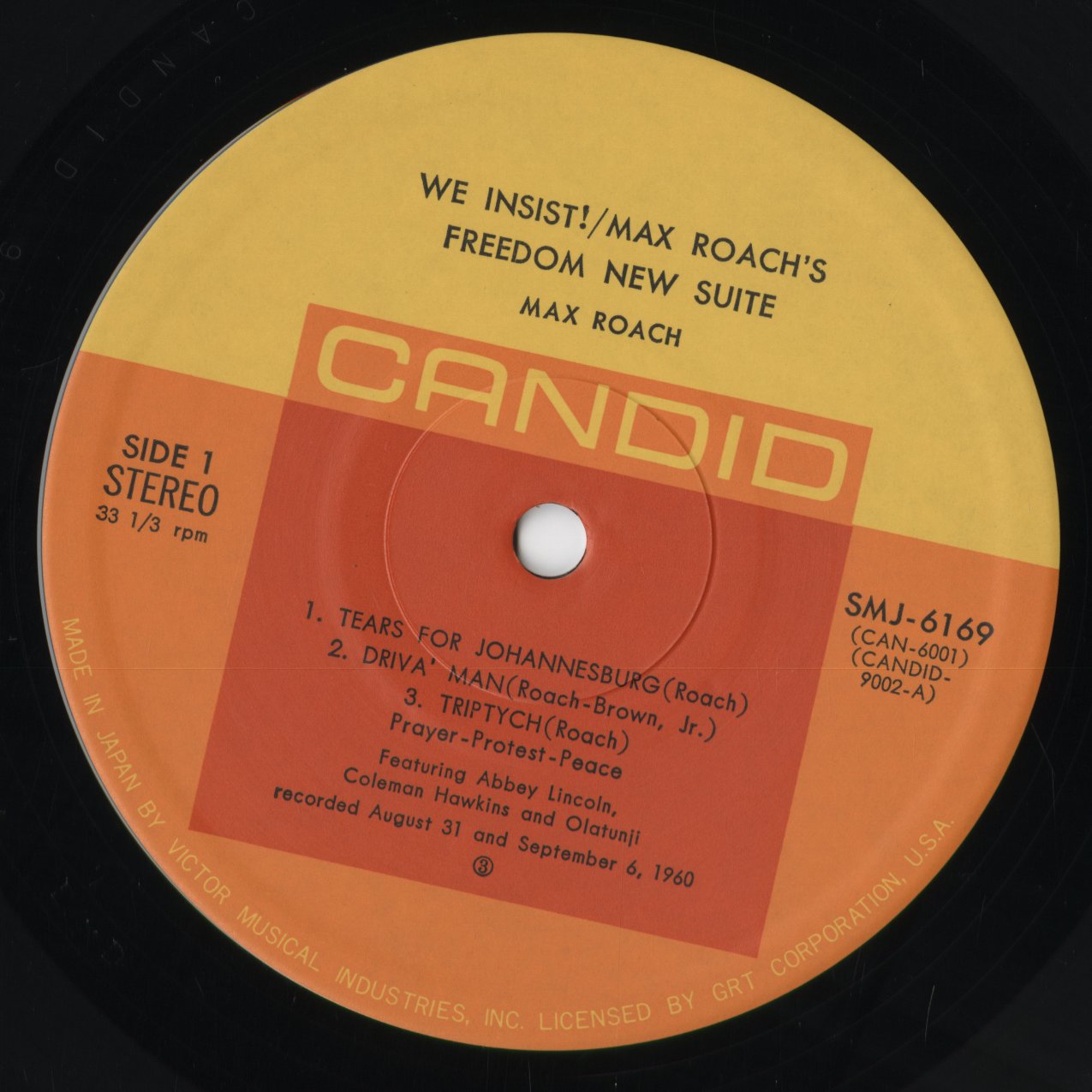 Max Roach - We Insist! (SMJ-6169) 1977 JPN Candid｜中古LP