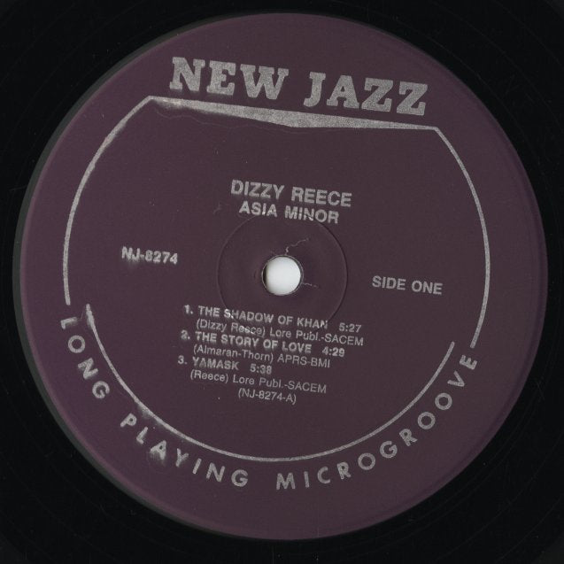 Dizzy Reece / ディジー・リース / Asia Minor (NJLP 8274) 1992 US Pressing