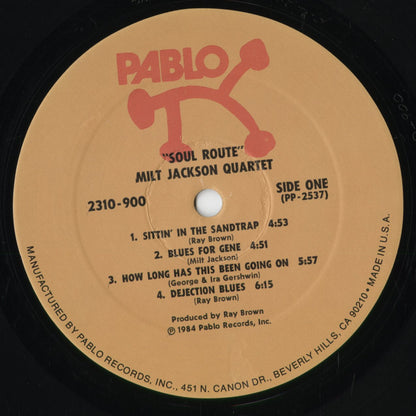 The Milt Jackson Quartet - Soul Route (2310-900) 1984 US Pablo Records｜中古LP