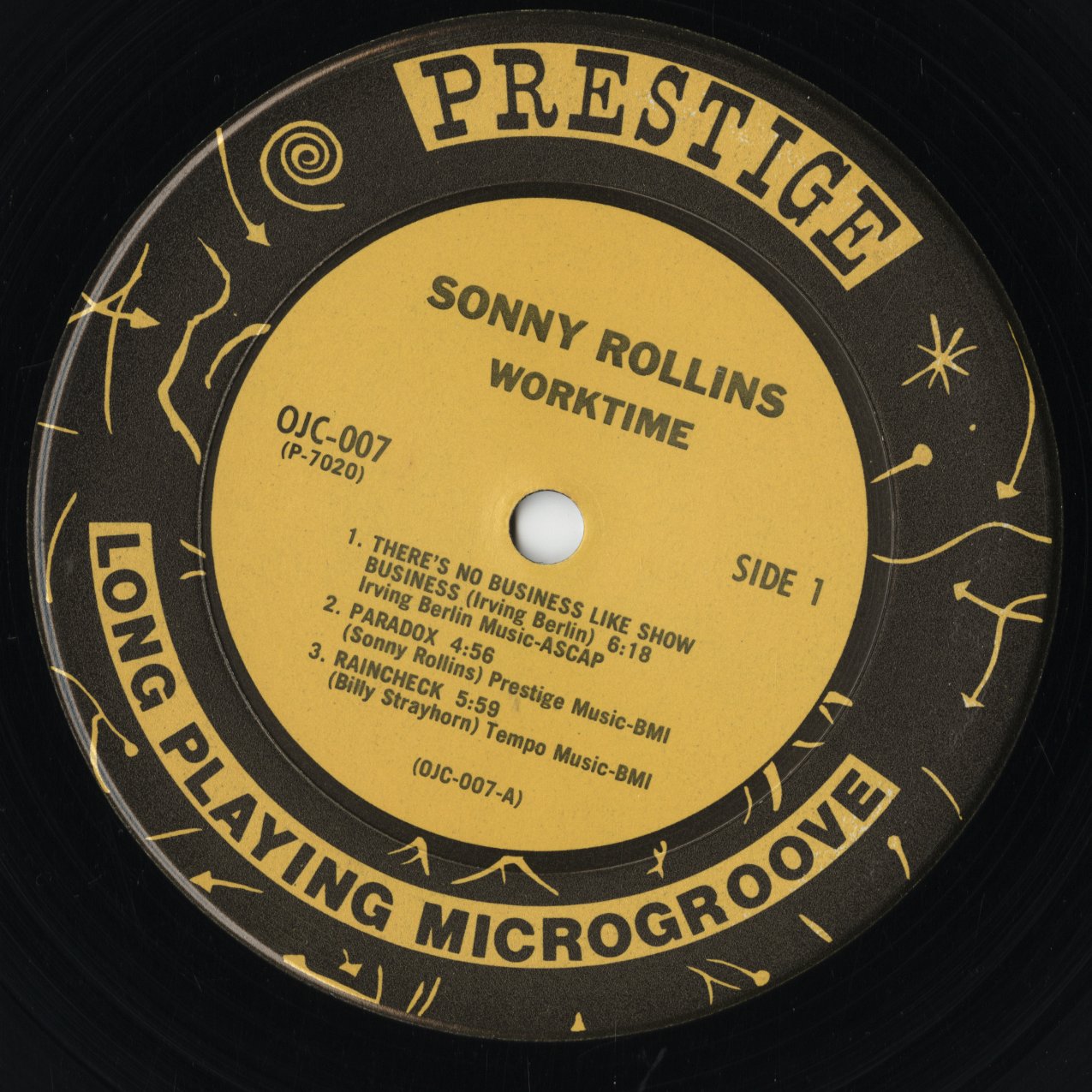 Sonny Rollins - Worktime (OJC-007) 1982 US Prestige / OJC｜中古LP