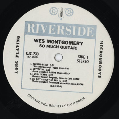 Wes Montgomery – So Much Guitar! (OJC 9382) LP 1988 US OJC - Riverside | 中古LP