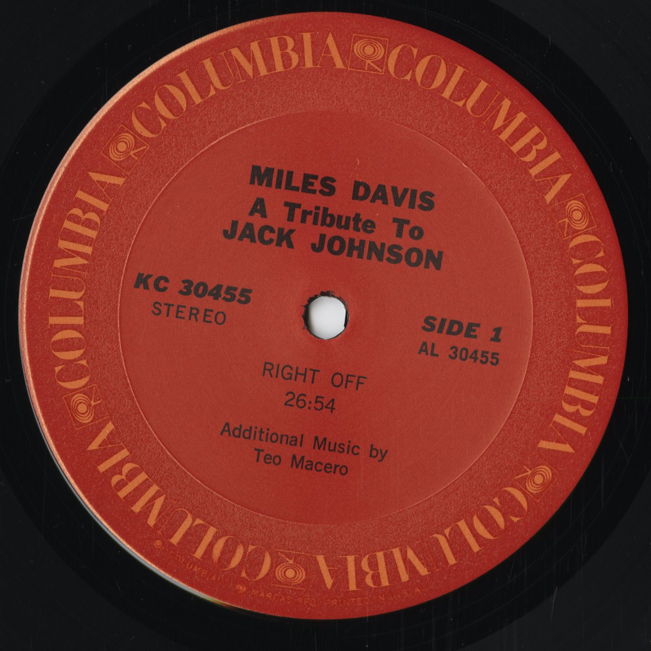 Miles Davis - A Tribute To Jack Johnson (KC 30455) 1971 US Columbia｜中古LP