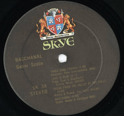 Gabor Szabo - Bacchanal (SK-3) 1968 US Skye｜中古LP