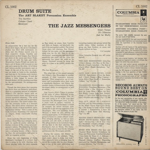 Art Blakey & The Jazz Messengers - Drum Suite (CL 1002) LP 1957 US Columbia｜中古LP