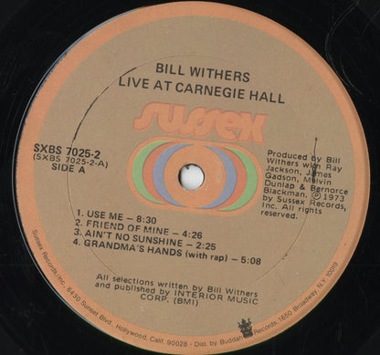 Bill Withers - Live At Carnegie Hall (SXBS 7025-2) 1973 US Sussex｜中古2LP