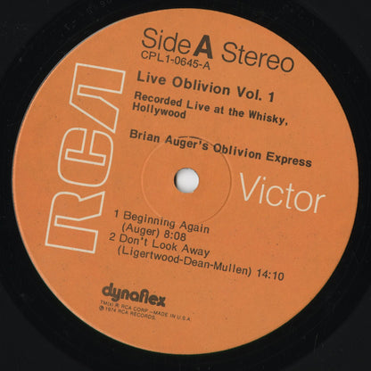 Brian Auger - Live Oblivion Vol.1 (CPL1-0645) 1974 US RCA｜中古LP