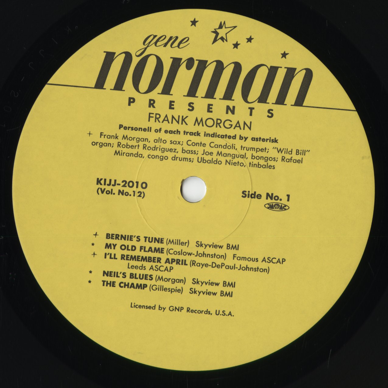 Frank Morgan - Frank Morgan With Conte Candoli And Machito's Rhythm Section (KIJJ-2010) 1990 JPN GNP Crescendo - キングレコード｜中古LP