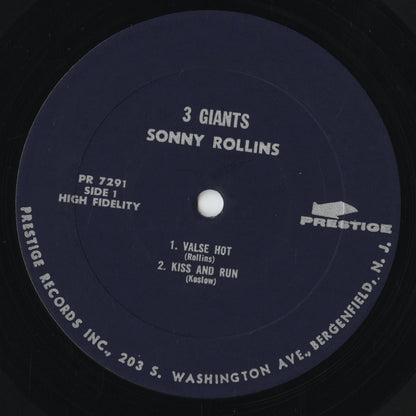 Sonny Rollins, Clifford Brown And Max Roach – 3 Giants! (PR 7291) LP 1964 US Prestige｜中古LP