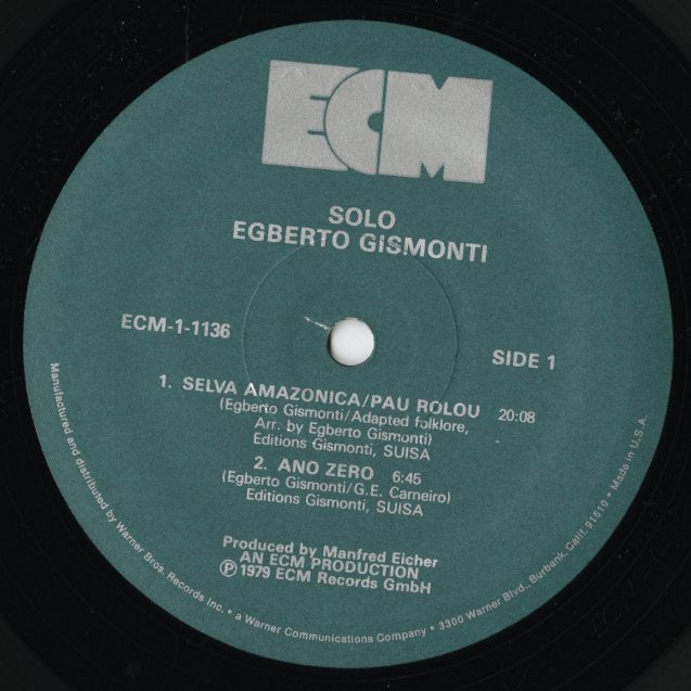 Egberto Gismonti / エグベルト・ジスモンチ / Solo (ECM-1-1136)