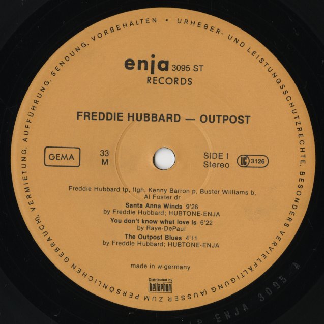 Freddie Hubbard - Outpost (enja 3095) LP 1981 GER enja｜中古LP