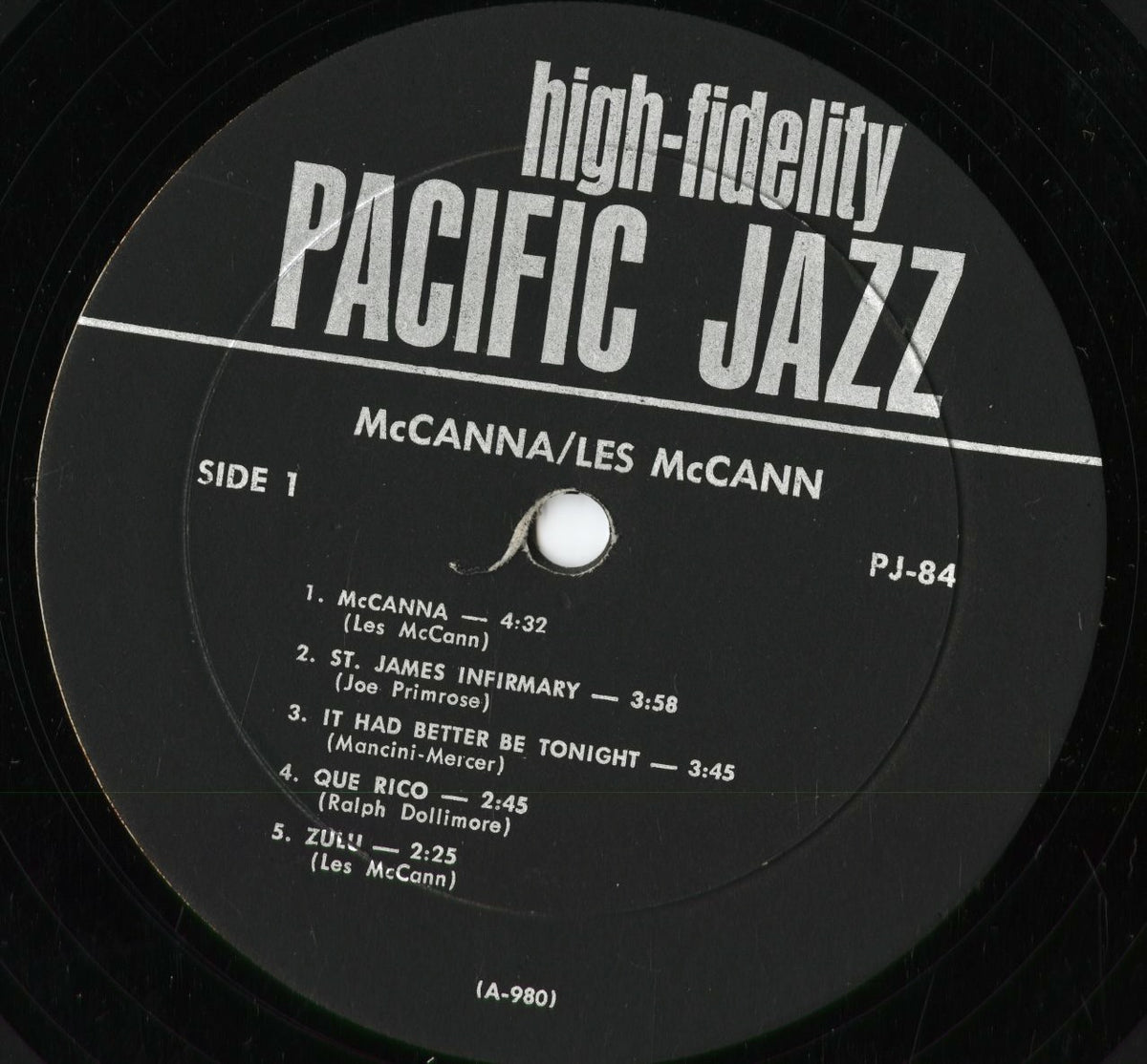 Les McCann - McCanna (PJ-84) 1964 US Pacific Jazz｜中古LP