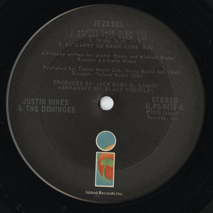 Justin Hines And The Dominoes - Jezebel (ILPS 9416) 1976 US Island｜中古LP