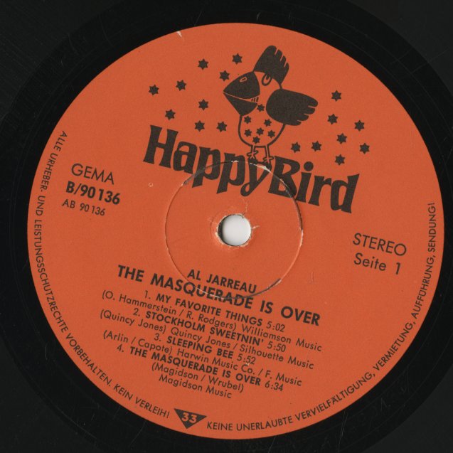 Al Jarreau / アル・ジャロウ / The Masquerade Is Over (B/90 136)