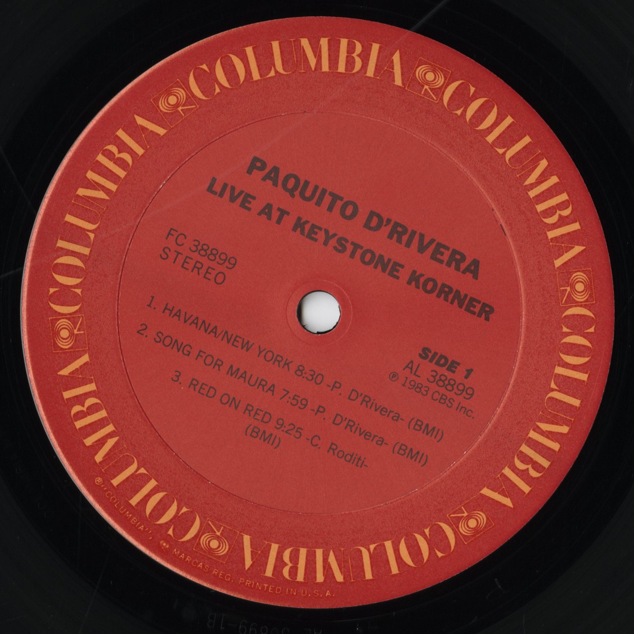 Paquito - Live At Key Stone Korner (FC 38899) LP 1983 US Columbia｜中古LP