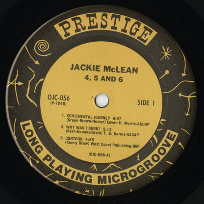 Jackie McLean / ジャッキー・マクリーン / 4, 5 and 6 (OJC-056)