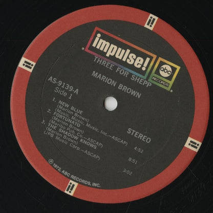 Marion Brown / マリオン・ブラウン / Three For Shepp (AS-9139)