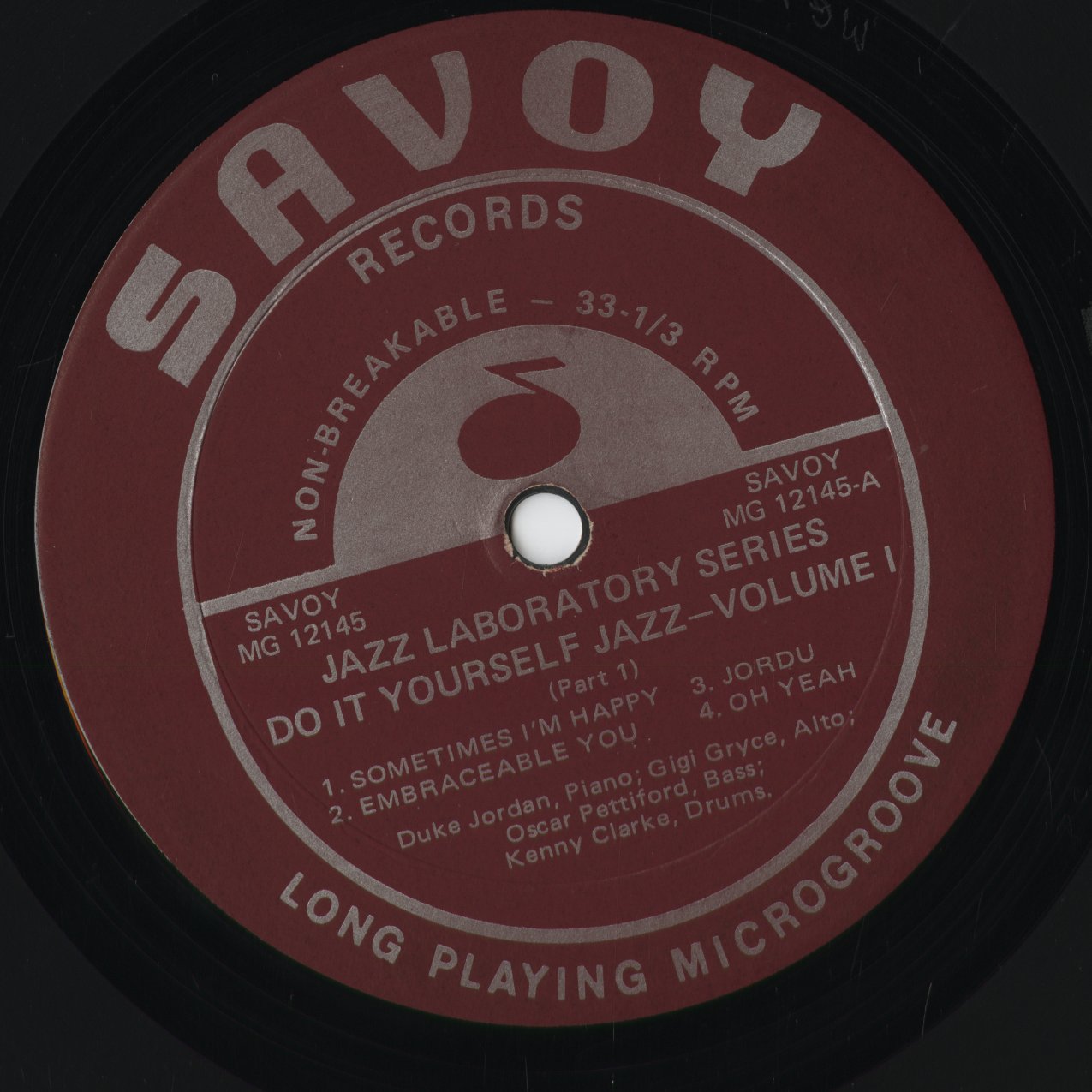 Duke Jordan - Do It Yourself Jazz Vol. 1 (MG12145) 1970s US Savoy｜中古LP