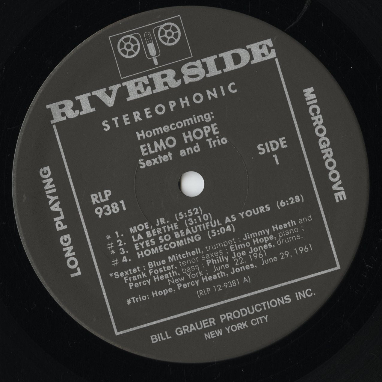 Elmo Hope - Homecoming! (VIJJ-30063) LP 1995 JPN Riverside｜中古LP