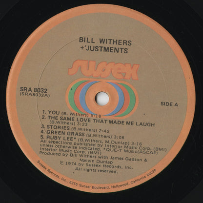 Bill Withers - +'Justments (SRA 8032) LP 1974 US Sussex｜中古LP