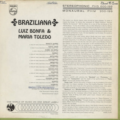 Luiz Bonfa & Maria Toledo - Braziliana (PHS 600-199) 1965 US Philips｜中古LP