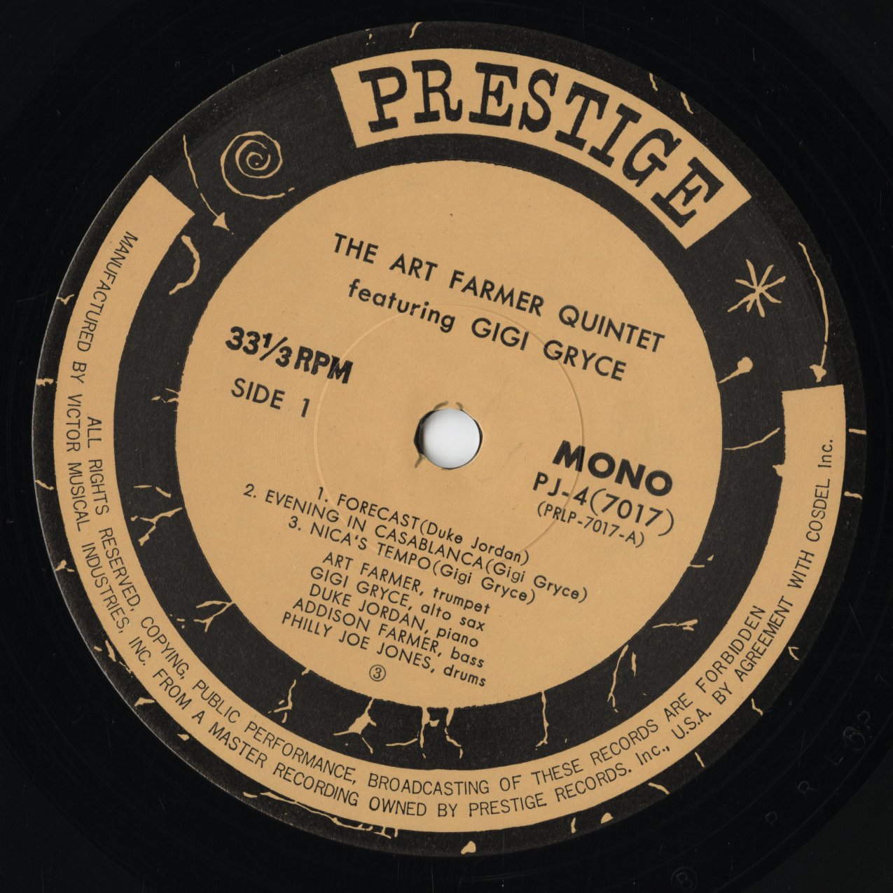 Art Farmer - Art Farmer Quintet Featuring Gigi Gryce (PJ-7017-4) LP 1972 JPN Prestige｜中古LP