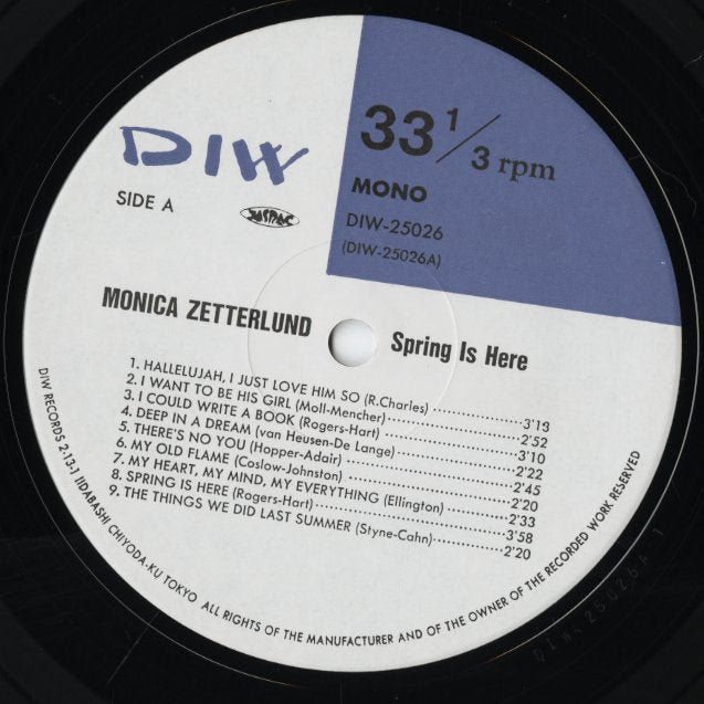 Monica Zetterlund / モニカ・ゼタールンド / Spring Is Here (DIW-25026)